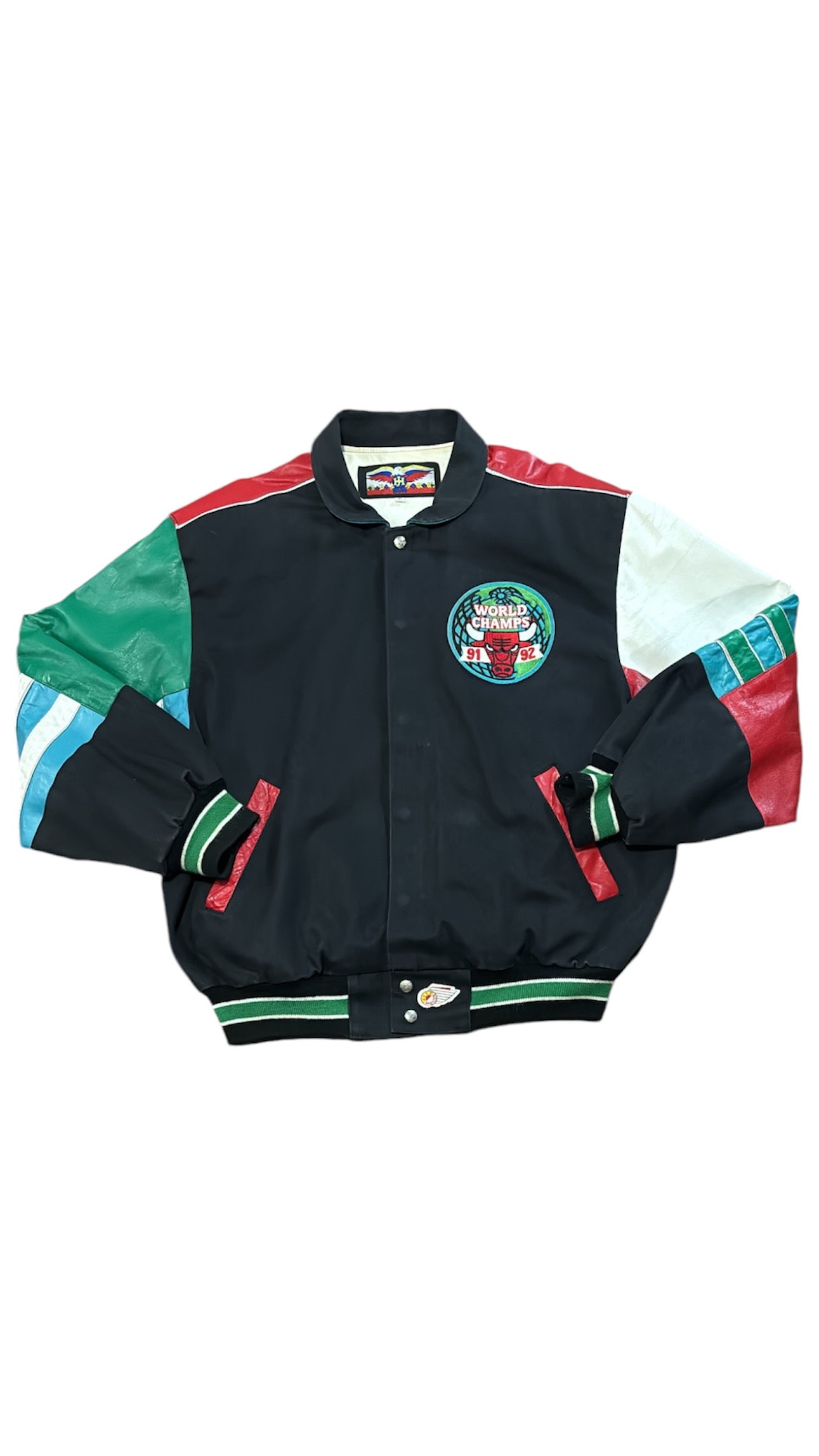 Chicago Bulls NBA World Champions Back to Back 91-92 - Jeff Hamilton Leather Denim