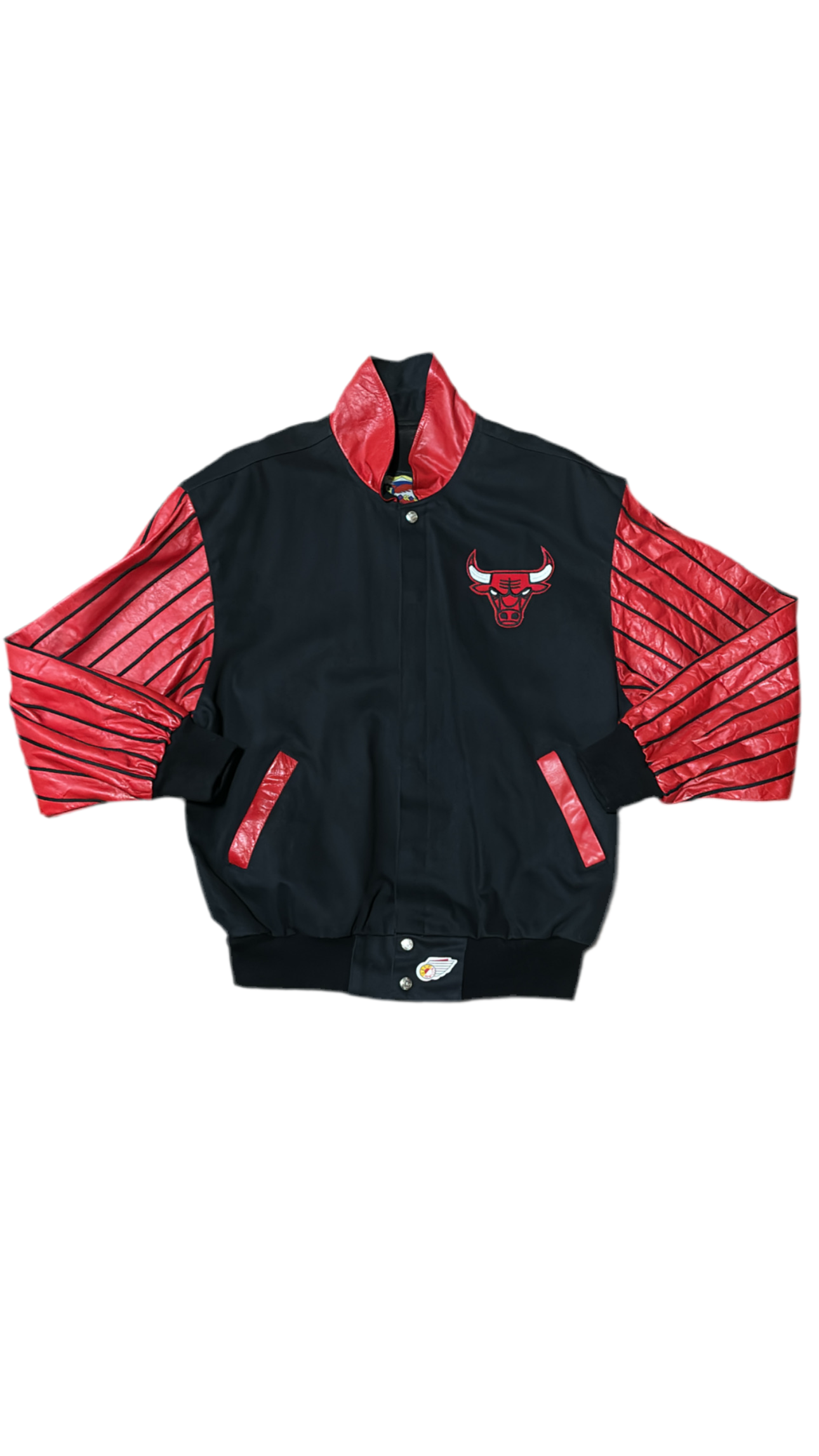 Chicago Bulls Pinstripe Sleeves Leather Denim- Jeff Hamilton