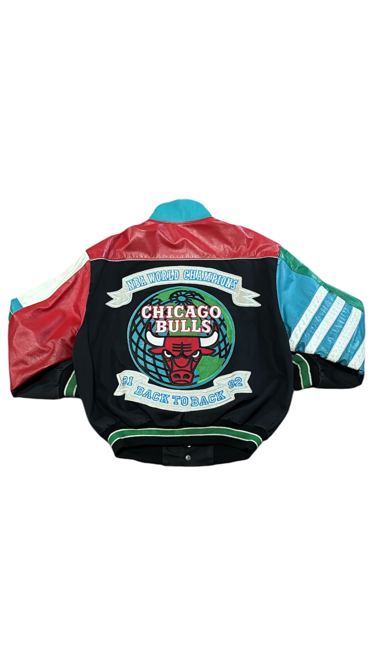 Chicago Bulls NBA World Champions Back to Back 91-92 - Jeff Hamilton Leather Denim