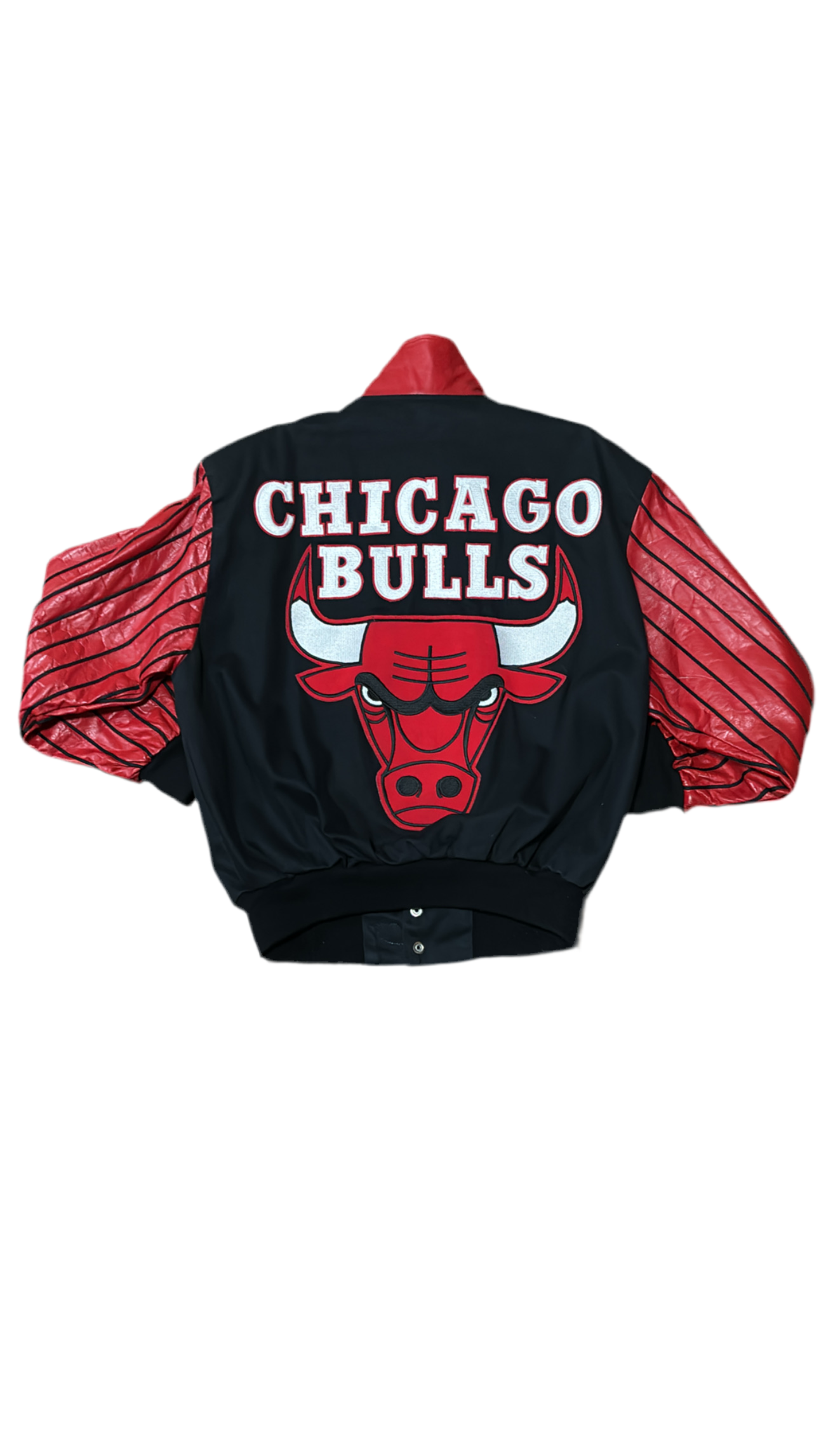 Chicago Bulls Pinstripe Sleeves Leather Denim- Jeff Hamilton