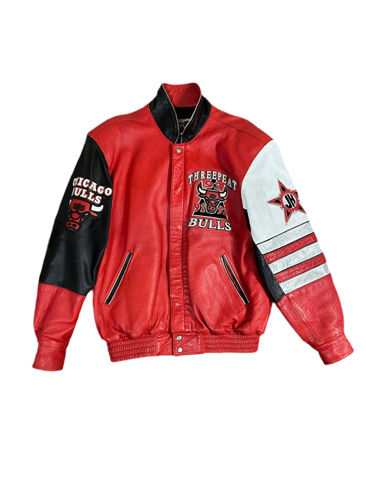 Chicago Bulls Three Peat 91-93 World Champs Jeff Hamilton Leather