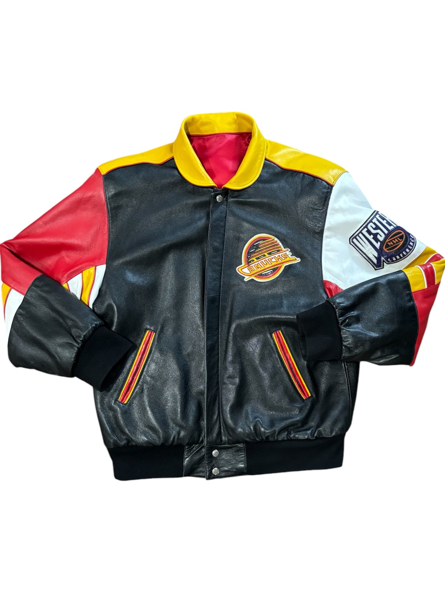 Vancouver Canucks Reversible - Jeff Hamilton Leather Satin