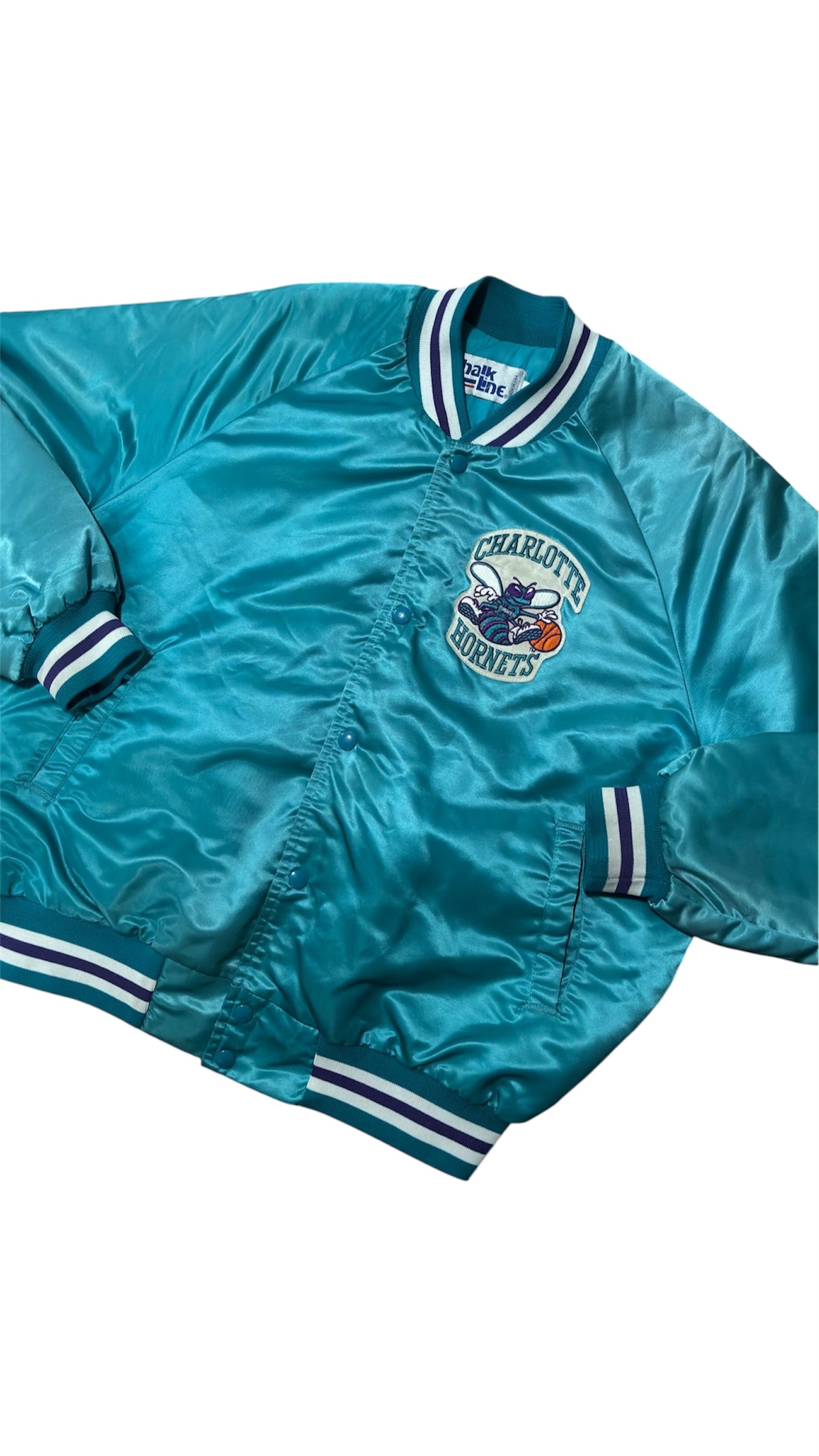 Charlotte Hornets Back Script - Chalkline Varsity Satin