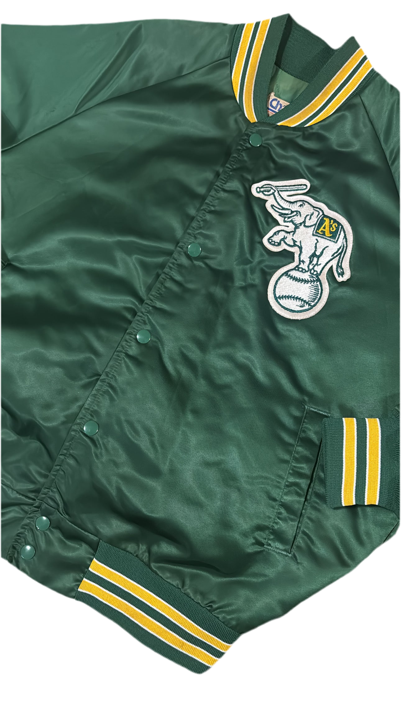 Oakland Athletics Back Script - Chalkline Varsity Satin