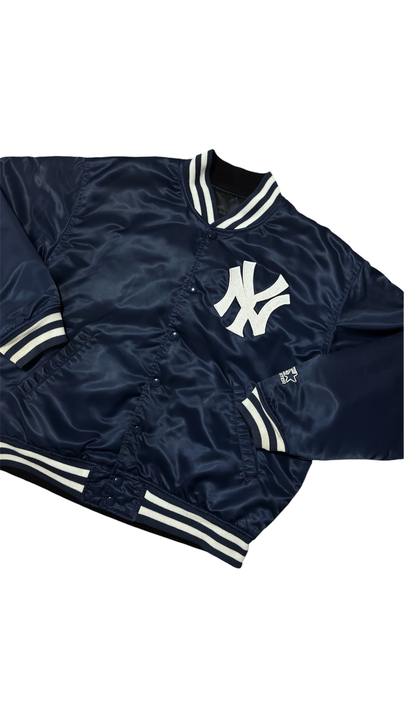New York Yankees Back Script - Starter Reversible Varsity Satin