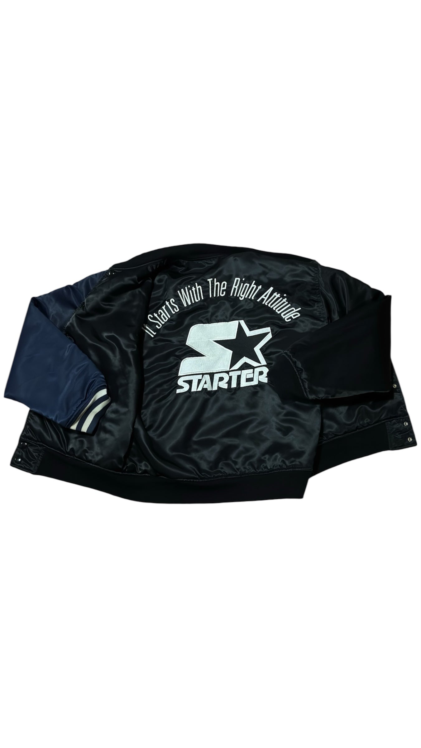 New York Yankees Back Script - Starter Reversible Varsity Satin