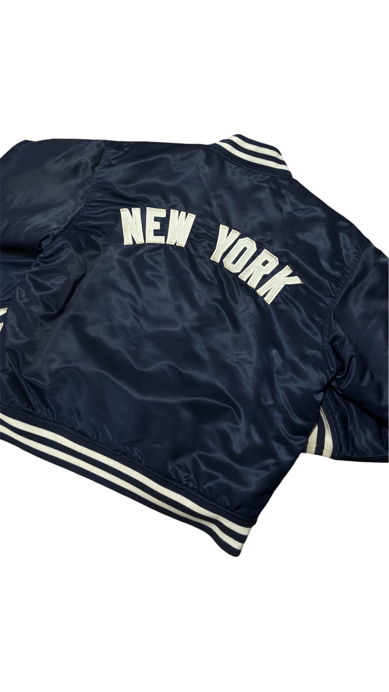 New York Yankees Back Script - Starter Reversible Varsity Satin