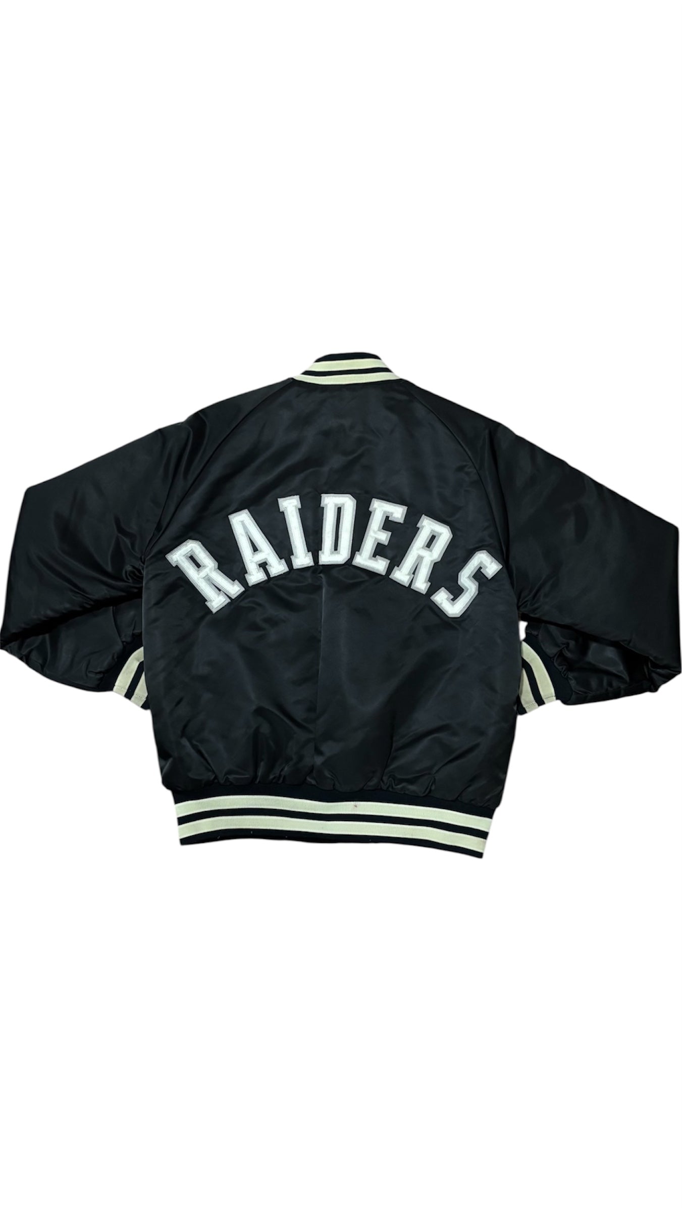 Los Angeles Raiders Back Script - Official NFL Licensed Varsity Satin