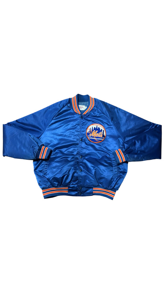 New York Mets Back Script - Locker Line Varsity Satin