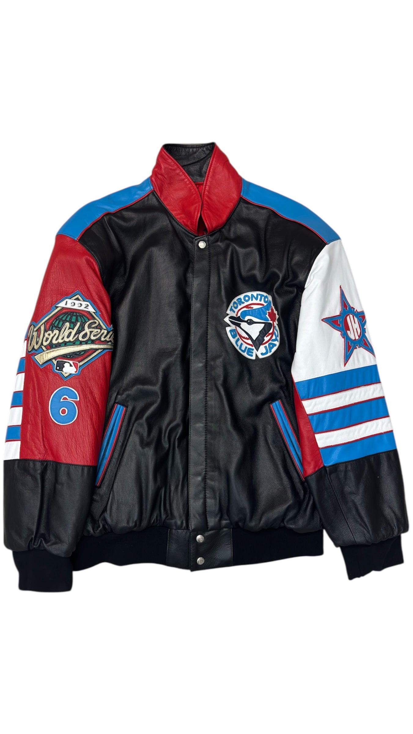 Toronto Blue Jays 1992 World Series Reversible Jacket - Jeff Hamilton Leather Satin